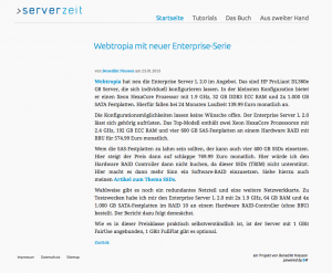 serverzeit.de - webtropia with a new enterprise series