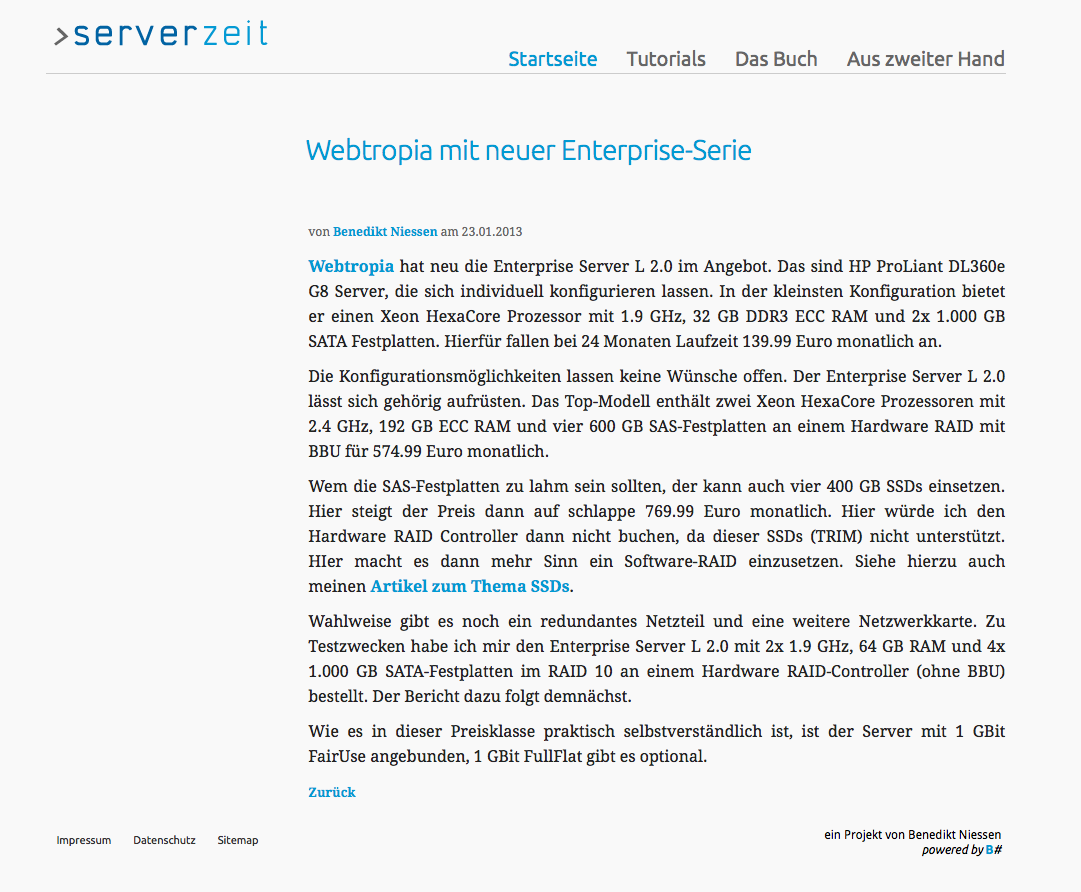 serverzeit.de - webtropia mit neuer Enterprise-Serie