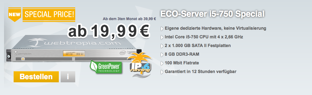 webtropia.com - Speciale inverno ECO-Server i5-750